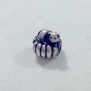 PANDORA Sterling Silver Cozy Cat On Bed